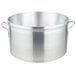 A large silver Vollrath Wear-Ever sauce pot with handles.