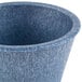 A close up of a blue polyethylene ramekin with a lid.
