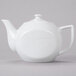 A white CAC porcelain teapot with a lid.