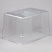 A Rubbermaid clear polycarbonate food storage box with a clear lid.