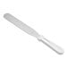 A straight baking and icing spatula with an 8-inch metal blade and a white ABS handle.