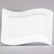 A CAC Miami rectangular porcelain platter in white.