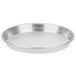 An American Metalcraft aluminum deep dish pizza pan with a white background.