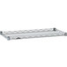 a metal shelf with a white background