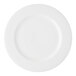 A white plate with a white rim.