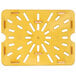 a yellow plastic plate with holes