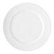 A white Reserve by Libbey porcelain plate with a thin white rim.