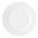 A close-up of a white Reserve by Libbey porcelain plate with a thin rim.