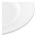 A white Reserve by Libbey porcelain plate with a thin rim.