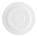 A white plate with a round rim.