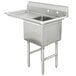 An Advance Tabco stainless steel commercial sink with a left drainboard.