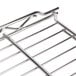 A close up of a Metro chrome wire shelf.