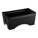 A black metal Chalkboard Chafer Frame with a curved bottom.