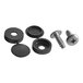 A black plastic screw and a screwdriver used to assemble a Fetco 1000.00087.00 Handle Assy.
