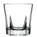 A clear Libbey rocks glass with a low rim.
