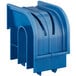 A blue plastic Edlund knife guard with slots and holes.
