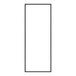 A black rectangular frame with white lines on a white background.