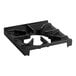 A black plastic American Range open burner plate with two holes.
