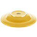 A yellow bowl with a white rim.