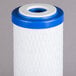 A white and blue circular Manitowoc Primary Tri-L Water Filter cartridge with a blue center.