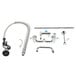 A group of Equip by T&S chrome wall-mounted pre-rinse faucets.