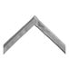 A close-up of a grey metal strip with a curved edge.