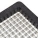 A black and silver square metal grid with a grid pattern.