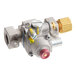 A metal safety valve with a brass fitting and labeled as a 1/4 inch component.