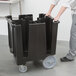 a large black plastic cart