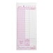 A purple and white carbonless guest check used for recording orders in restaurants.