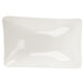A white melamine bowl with a curved edge.