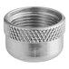 A silver metal Gauge Shield Cap with a threaded nut.