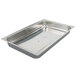 A Sterno silver vein chafer cover on a metal tray.