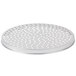 An American Metalcraft round silver metal pizza tray with holes.