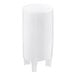 A white plastic cylindrical siphon cap with a black lid.