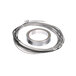A silver metal wire with black and silver tape.