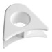 A white circular plastic object with two holes in it.