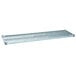 A MetroMax Q metal shelf with a grey plastic grate on a white background.