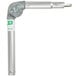 A metal arm with a Unger white label on the end with a zinc screw.