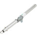 a metal pole with a white label