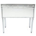 The back of a stainless steel Eagle Group underbar cocktail and ice bin with bottle holders.