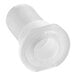 A white plastic tube with a nut and white cap.