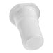 A white plastic tube with a hole.