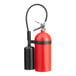 A red fire extinguisher with black accents.