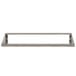 A stainless steel rectangular wall mounted rack shelf with metal tubular handles.