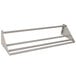 A stainless steel wall mounted rack with three shelves.