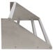 A white wall-mounted metal rack shelf with two metal bars.