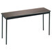 Barricks UT1860WA 18 inch x 60 inch Walnut Rectangular Utility Table with Black Trim