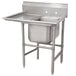 A stainless steel Advance Tabco pot sink with a left drainboard.