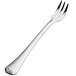 A close-up of a Bon Chef stainless steel cocktail fork with a silver handle.